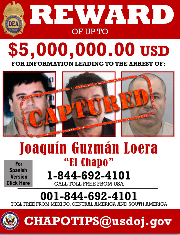 El Chapo wanted poster