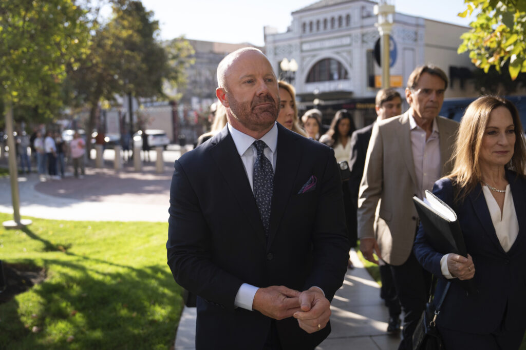 Bookmaker Matthew Bowyer arrives at a Santa Ana, California, federal court for sentencing on August 29, 2025. Earlier that month, he pleaded guilty to his illegal gambling-related charges. AP Photo / Jae C. Hong