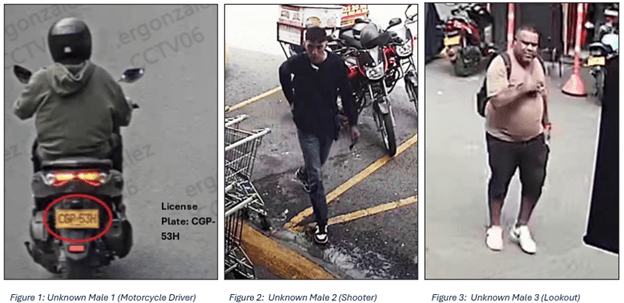 The U.S. State Department released these images of the assassins allegedly hired by Wedding to kill a witness in Colombia in January 2025. The State Department offered a reward of $2 million each for information leading to their arrests and/or convictions. U.S. State Department