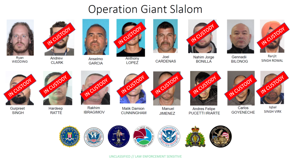 Most of the individuals targeted by Operation Giant Slalom have been captured, but the top target, Wedding, is still at-large. U.S. Drug Enforcement Administration