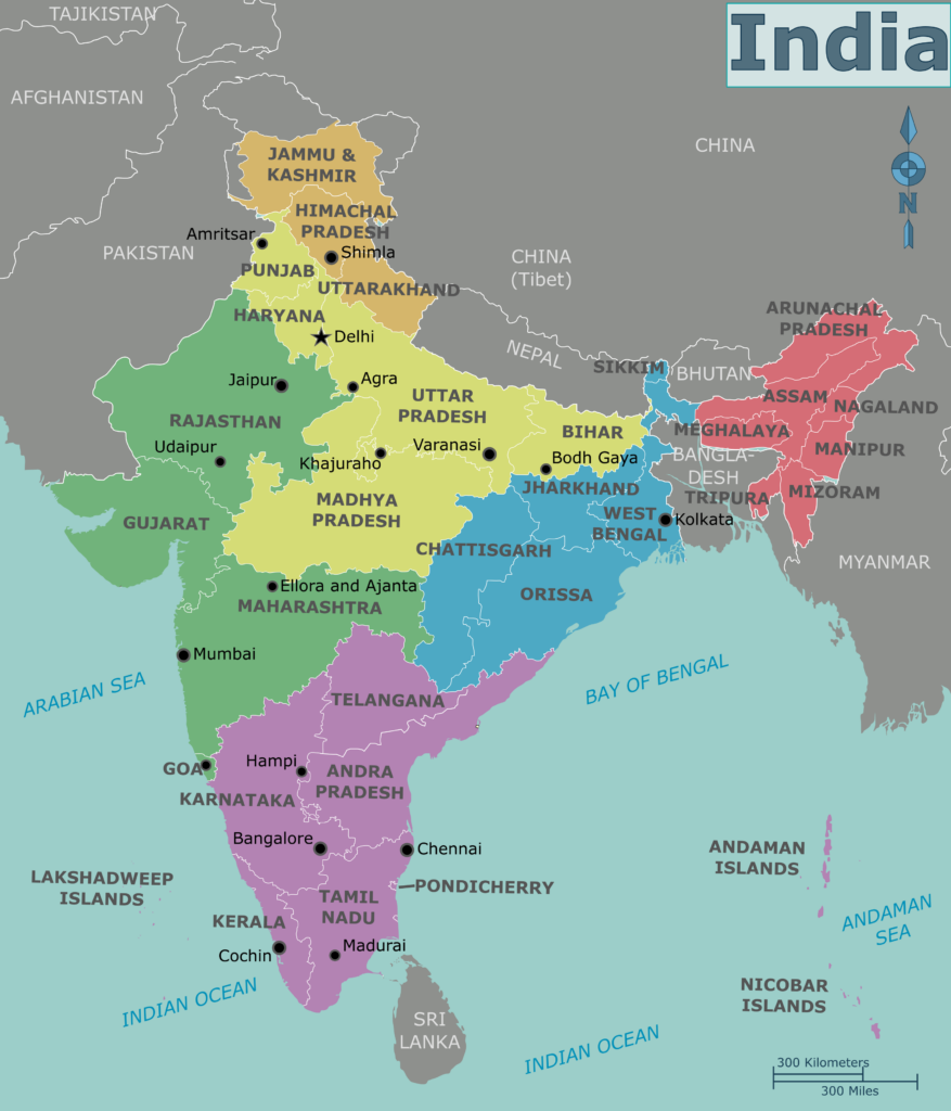 The most prominent organized crime groups have taken root in western and northern India. Cacahuate / Ravikiran Rao / Nichalp [ZJ1.1]/ CC BY-SA 4.0 via Wikimedia Commons